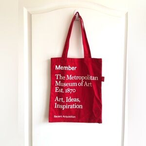 THE MET Metropolitan Museum Of Art Cherry Red Book Tote